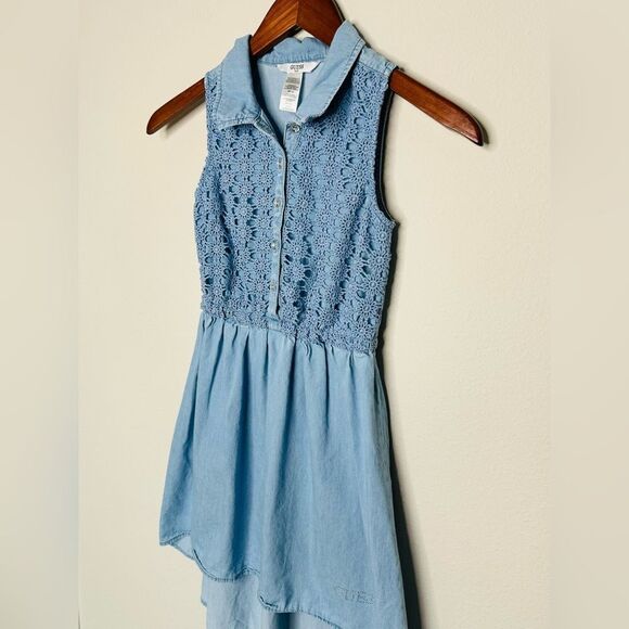 Guess Girls Sleeveless Blue Denim Dress Small (7-8) - Picture 3 of 7
